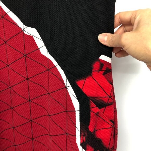 Picadilly Red & Black Rose Print Sheath Dress size M - Picture 10 of 16